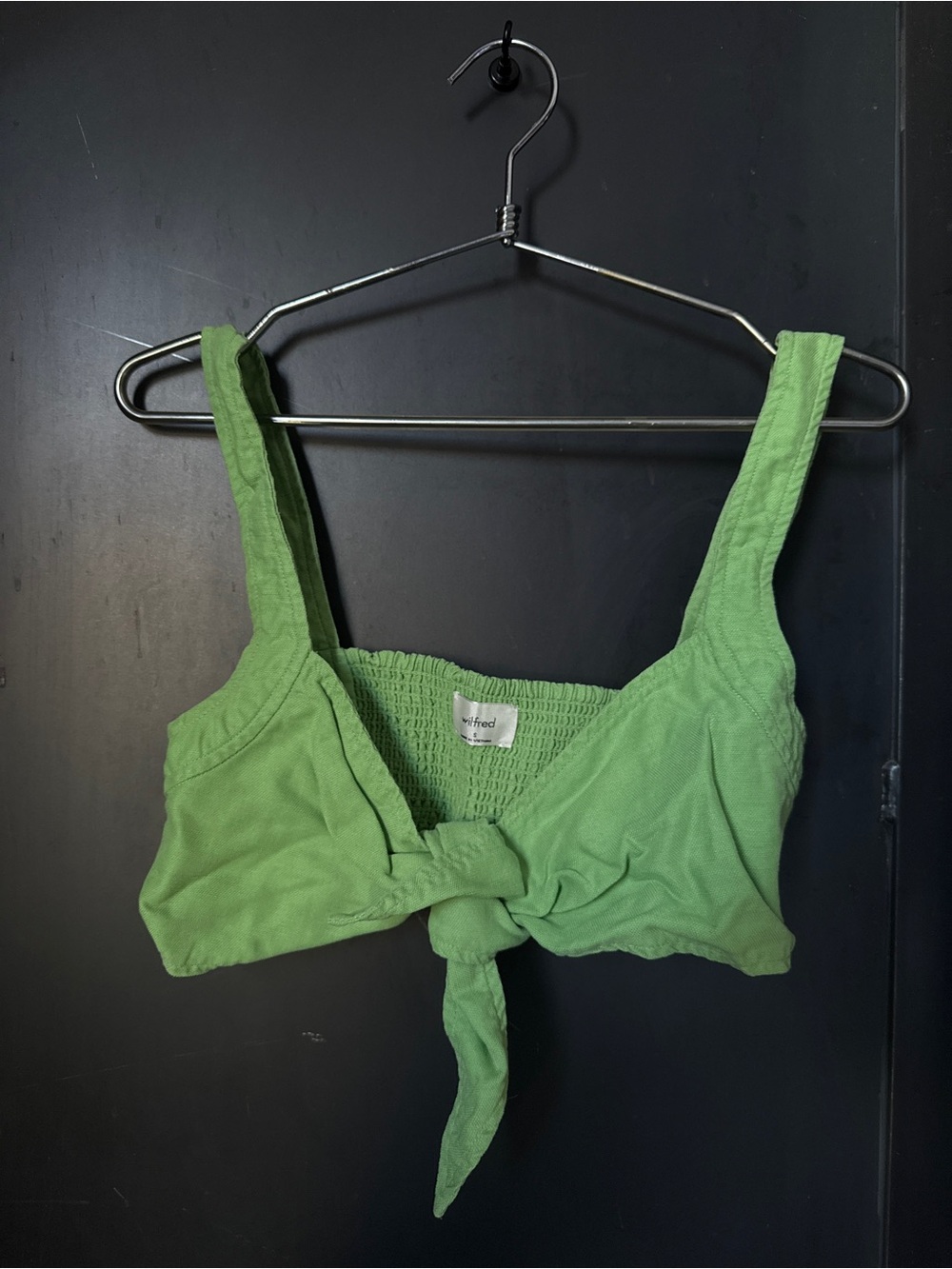 Wilfred Green Tie-Front Crop Top